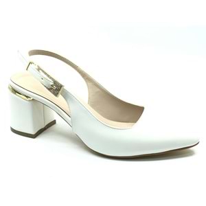 Mehtap Toka Detaylı Topuklu Arkası Açık Klasik Kadın Topuklu Ayakkabı