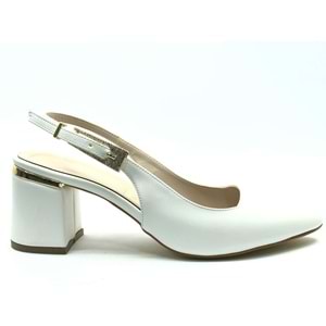 Mehtap Toka Detaylı Topuklu Arkası Açık Klasik Kadın Topuklu Ayakkabı