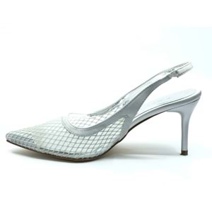 Feles İnce Topuklu Fileli Kadın Ayakkabı