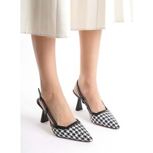 Feles Kadeh Topuklu Hasır Detaylı Kadın Ayakkabı