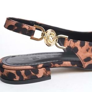 Feles Yan Toka Detaylı Arkası Açık Kadın Babet Ayakkabı