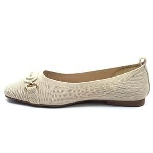 Feles Küt Burun Kalp Toka Detaylı Ağzı Açık Kadın Babet Ayakkabı