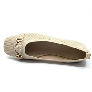 Feles Küt Burun Kalp Toka Detaylı Ağzı Açık Kadın Babet Ayakkabı