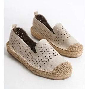 Feles Taş Detaylı Espadril Kadın Babet Ayakkabı