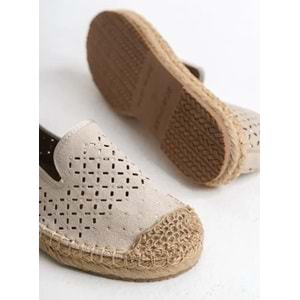 Feles Taş Detaylı Espadril Kadın Babet Ayakkabı