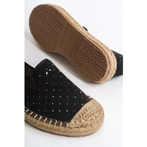 Feles Taş Detaylı Espadril Kadın Babet Ayakkabı