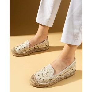 Feles Çiçek Desenli Espadril Kadın Babet Ayakkabı