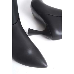 Feles Diz Altı Topuklu Sivri Burun Kadın Çizme