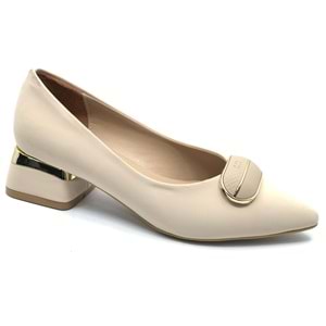 Feles Silindir Toka Detaylı Topuklu Kadın Ayakkabı