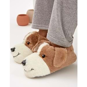 Kocamanlar Sevimli Köpek Figürlü Unisex Hayvanlı Panduf