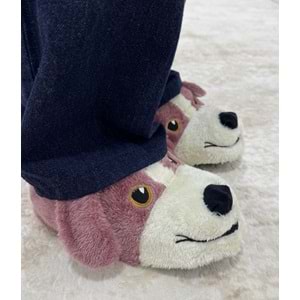 Kocamanlar Sevimli Köpek Figürlü Unisex Hayvanlı Panduf