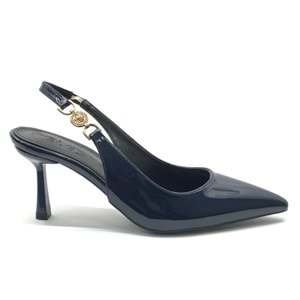 Feles Yan Toka Detaylı Arkası Açık Stiletto Kadın Topuklu Ayakkabı