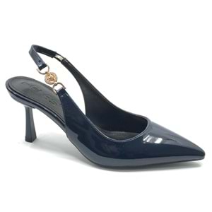 Feles Yan Toka Detaylı Arkası Açık Stiletto Kadın Topuklu Ayakkabı