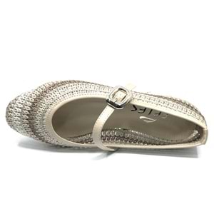 Feles Kemer Toka Hasır Detaylı Kadın Babet Ayakkabı