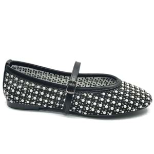 Feles Kemer Toka İnci Taş Detaylı Kadın Babet Ayakkabı