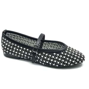 Feles Kemer Toka İnci Taş Detaylı Kadın Babet Ayakkabı