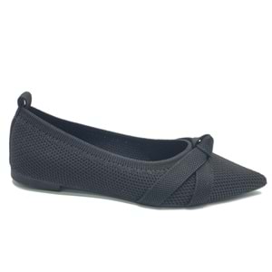 Feles Triko Düğümlü Sivri Burun Kadın Babet Ayakkabı