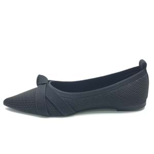 Feles Triko Düğümlü Sivri Burun Kadın Babet Ayakkabı