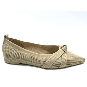 Feles Triko Düğümlü Sivri Burun Kadın Babet Ayakkabı