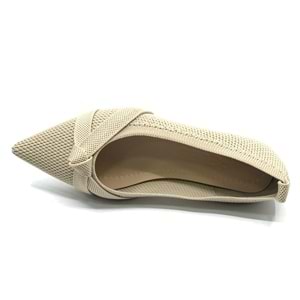 Feles Triko Düğümlü Sivri Burun Kadın Babet Ayakkabı