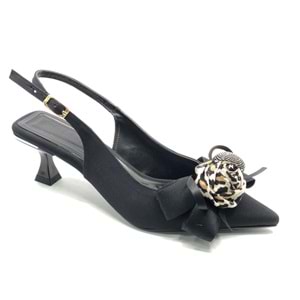 Feles Fular Kurdela Detaylı Arkası Açık Stiletto Kadın Topuklu Ayakkabı