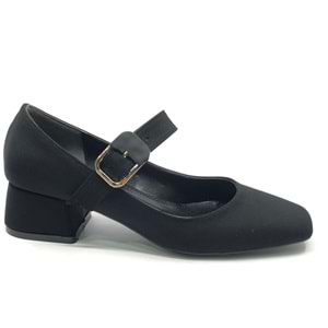 Feles Rondir Detaylı Küt Burun Topuklu Kadın Ayakkabı