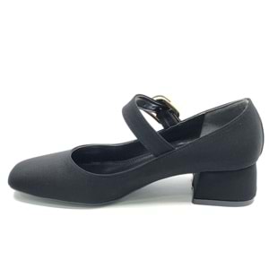 Feles Rondir Detaylı Küt Burun Topuklu Kadın Ayakkabı