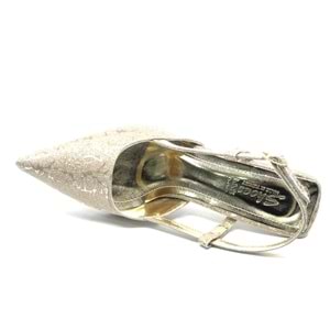 Mehtap Kırışık Arkası Açık Stiletto Kadın Topuklu Ayakkabı