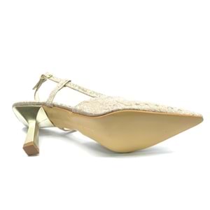 Mehtap Kırışık Arkası Açık Stiletto Kadın Topuklu Ayakkabı