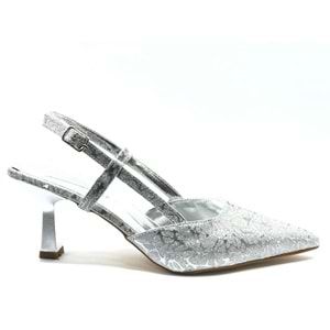 Mehtap Kırışık Arkası Açık Stiletto Kadın Topuklu Ayakkabı
