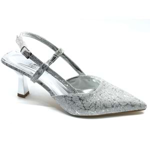 Mehtap Kırışık Arkası Açık Stiletto Kadın Topuklu Ayakkabı