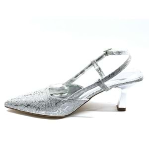 Mehtap Kırışık Arkası Açık Stiletto Kadın Topuklu Ayakkabı