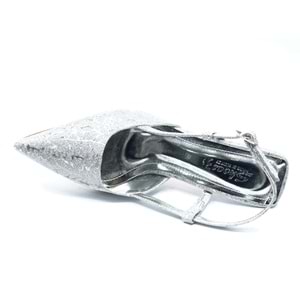 Mehtap Kırışık Arkası Açık Stiletto Kadın Topuklu Ayakkabı