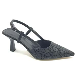 Mehtap Kırışık Arkası Açık Stiletto Kadın Topuklu Ayakkabı