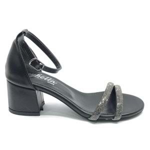 Mehtap Çift Şerit Taşlı 4 cm Topuklu Kadın Abiye Ayakkabı