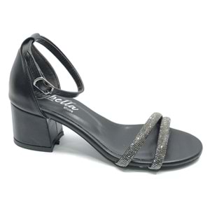 Mehtap Çift Şerit Taşlı 4 cm Topuklu Kadın Abiye Ayakkabı