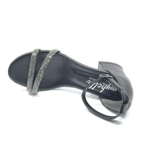 Mehtap Çift Şerit Taşlı 4 cm Topuklu Kadın Abiye Ayakkabı