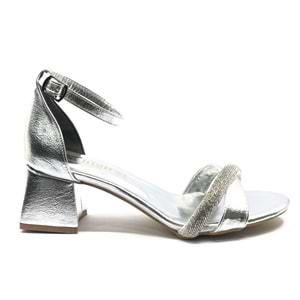 Mehtap Şerit Taşlı 4 cm Topuklu Kadın Abiye Ayakkabı