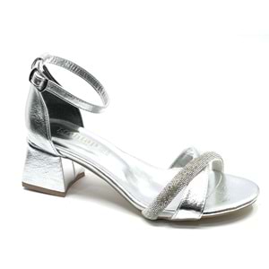 Mehtap Şerit Taşlı 4 cm Topuklu Kadın Abiye Ayakkabı