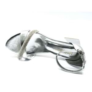 Mehtap Şerit Taşlı 4 cm Topuklu Kadın Abiye Ayakkabı