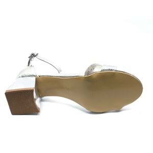 Mehtap Şerit Taşlı 4 cm Topuklu Kadın Abiye Ayakkabı