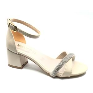 Mehtap Şerit Taşlı 4 cm Topuklu Kadın Abiye Ayakkabı