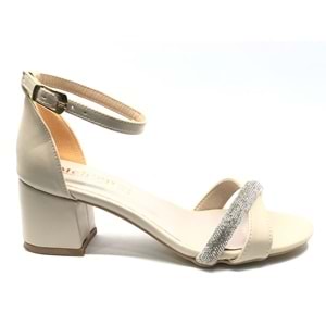 Mehtap Şerit Taşlı 4 cm Topuklu Kadın Abiye Ayakkabı