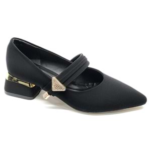 Feles Blower Detaylı Sivri Burun Topuklu Kadın Ayakkabı