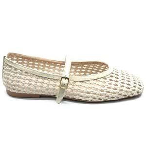 Feles Kemer Örgü Detaylı Kadın Babet Ayakkabı