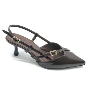 Feles Toka Detaylı Arkası Açık Stiletto Kadın Topuklu Ayakkabı