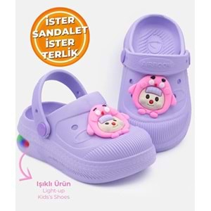 Kocamanlar 2316 Işıklı Emojili Sabo Günlük Terlik Unisex Çocuk Terlik
