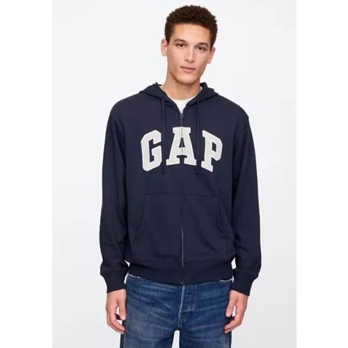 Gap V-Frch Ft Herıtage Logo Po Fz - 868454004 Erkek Kapüşonlu Fermuarlı Sweatshirt