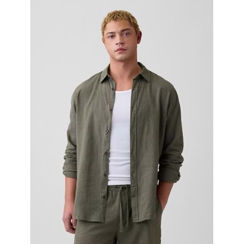 Gap Keten Karışımı Standart Fit Gömlek 887952007 Erkek Gömlek