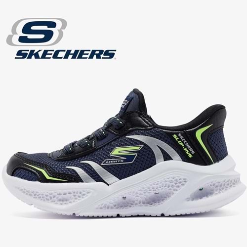 Skechers Meteor-lights Brisk-beams 403848L-NVBK Işıklı Ortopedik Çocuk Spor Ayakkabı